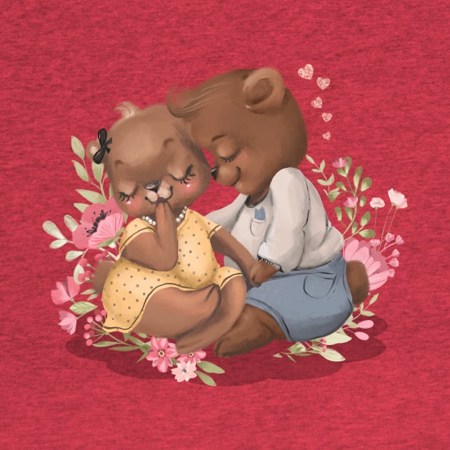 Romantic Bear Couple In Valentine by Athikan